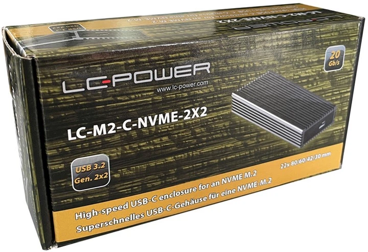 Kieszeń zewnętrzna LC-Power LC-M2-C-NVME-2X2 M.2 NVMe SSD Black - obraz 8