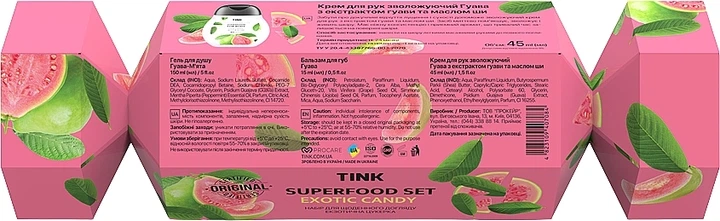Подарунковий набір - Tink Superfood Exotic Candy Set (sh/gel/150ml + h/cr/45ml + lip/balm/15ml) (1183189-134509) - зображення 2