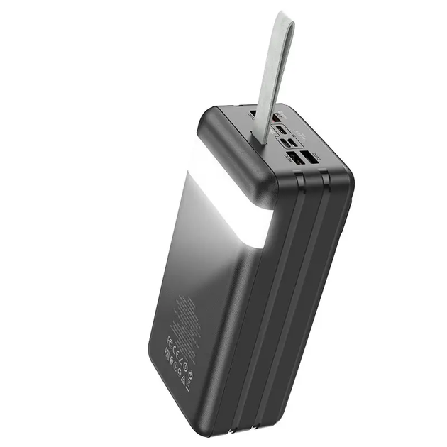 Powerbank Hoco J86B 60000 mAh Type-C з ліхтариком та швидкою зарядкою Чорний G-6769 - изображение 4