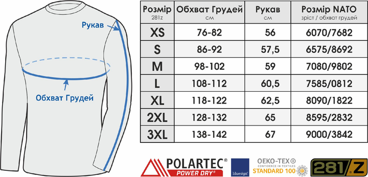 Лонгслив тактический мужской “Punisher” Polartec Power Dry 281z Navy Blue M - изображение 2