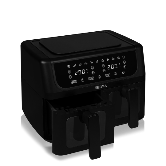 Аэрофритюрница двухкамерная Zeegma Dual 9л Black - изображение 14