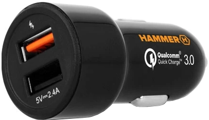 Ładowarka samochodowa Hammer Car Charger 30W Type-A PD QC3.0 Black (AKC001013) - obraz 1