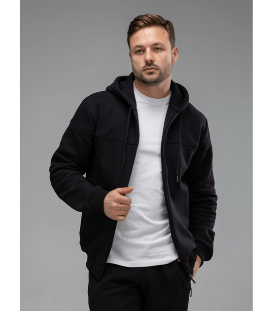 Тепла чоловіча кофта з капюшоном - HECTOR - 30476 - XXL - Чорний - Фото 1 Тепла чоловіча кофта з капюшоном - HECTOR - 30476 - XXL - Чорний - зображення 1