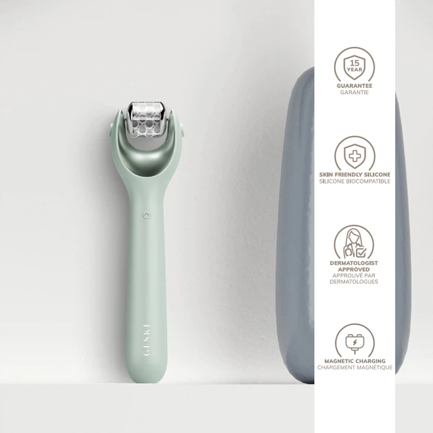 Электронный роллер для лица с микроиглами GESKE MicroNeedle Face Roller 9в1 green - изображение 2