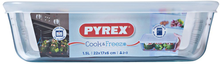 Forma do pieczenia Pyrex Cook&Freeze z pokrywką 22x17 cm (3137610000711) - obraz 2