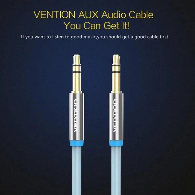 AUX аудіокабель Vention Audio 3.5 мм White Metal Type товстий дріт в обплетенні 2 м Silver (P350AC200-S) - Фото 2 AUX аудіокабель Vention Audio 3.5 мм White Metal Type товстий дріт в обплетенні 2 м Silver (P350AC200-S) - зображення 2