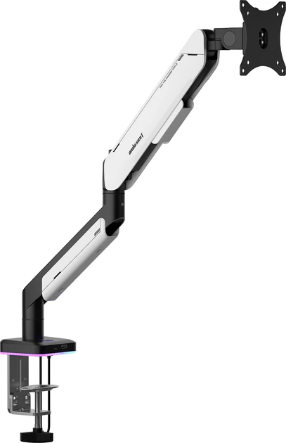 Uchwyt do monitora Anda Seat Stealth Pro II RGB 17''-42'' White (AD-W-A9X-1S-BW) - obraz 7