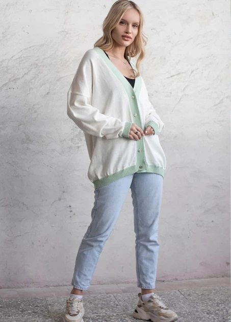 Кардиган "Беатріс" Білий 44-48 Oversize Anika 000005348 - Фото 2 Кардиган "Беатріс" Білий 44-48 Oversize Anika 000005348 - зображення 2