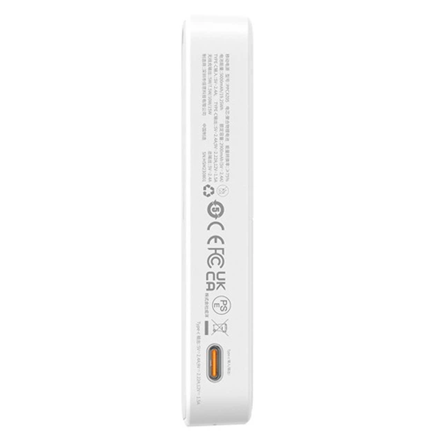 Power Bank Baseus (P10064101223-00) MagPro Magnetic Wireless Fast Charge 20W 5000 mAh портативний бездротовий акумулятор для телефона Білий - изображение 5