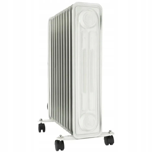 Масляний Радіатор Обігрівач 2500 Вт 13 Секцій до 30 кв.м Volteno VO2820 2500W з Термостатом на Колесах Білий - зображення 6