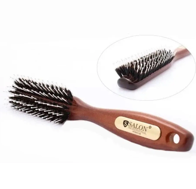 Расческа-щетка Salon Professional малая комбинированная 4762CLB дерево+натуральный ворс - изображение 2