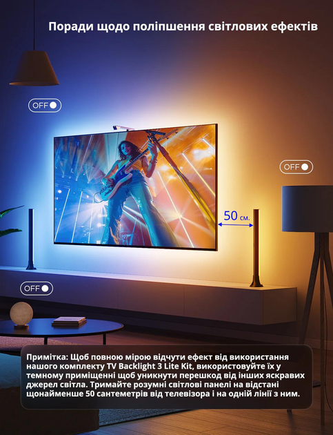 Govee TV バックライト 3 ライト キット (55～65 インチ TV) Amazon | 【Compatible with Alexa認定】Govee TV バックライト