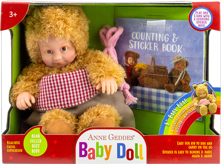 Determined　1968　Pocket Doll　シュローダー Кукла Anne Geddes Маленький Медвежонок с сумкой и стикерами