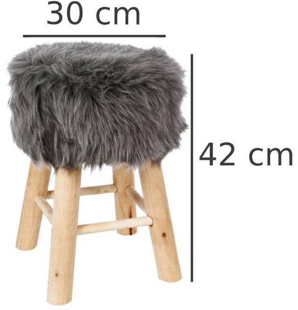Taboret Atmosphera 42 x 30 x 30 cm Szary (3560239709817) - obraz 5