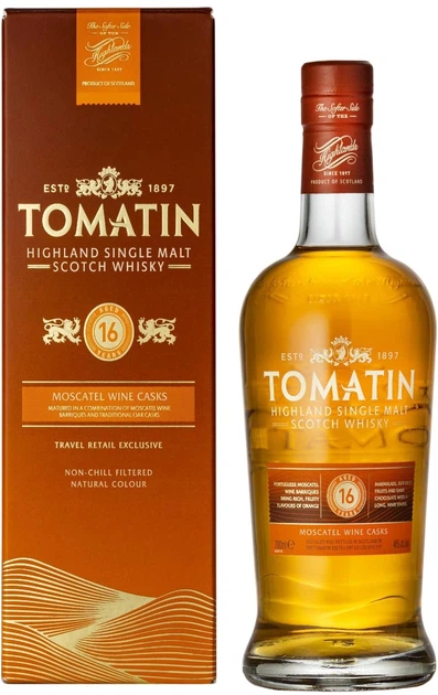 Віскі Tomatin Moscatel 16 років витримки 0.7 л 46% у подарунковій упаковці (5018481101180) - Фото 1 Віскі Tomatin Moscatel 16 років витримки 0.7 л 46% у подарунковій упаковці (5018481101180) - зображення 1