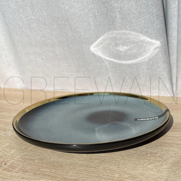 Сервіз столового посуду 9 предметів 3 персони ARDESTO Andria синього кольору з золотим кантом кераміка - Фото 8 Сервіз столового посуду 9 предметів 3 персони ARDESTO Andria синього кольору з золотим кантом кераміка - зображення 8