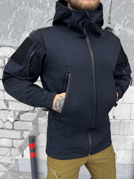 Тактична куртка Soft Shell із утеплювачем фліс Blue XXL - зображення 1