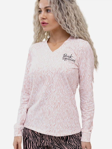 Пижама (лонгслив + штаны) женская большого размера хлопковая Leinle Pink Genius 1583 3XL Черный/Розовый (4821583161277) - изображение 2