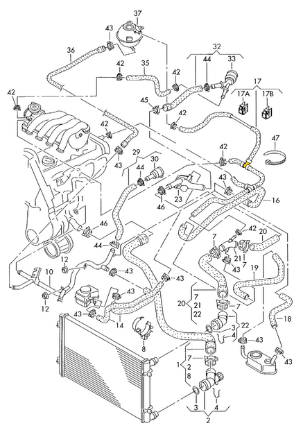 Тройник Seat, Vw 1J0122447ED (Р108) - изображение 2