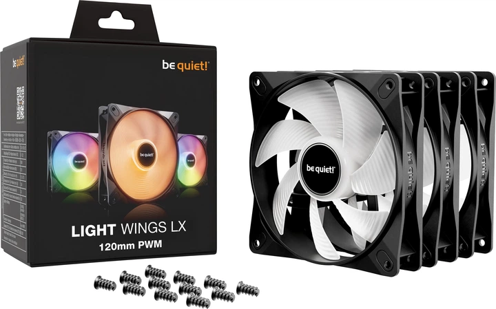 Набір вентиляторів be quiet! Light Wings LX 120mm PWM Black Triple Pack (BL121) - зображення 4
