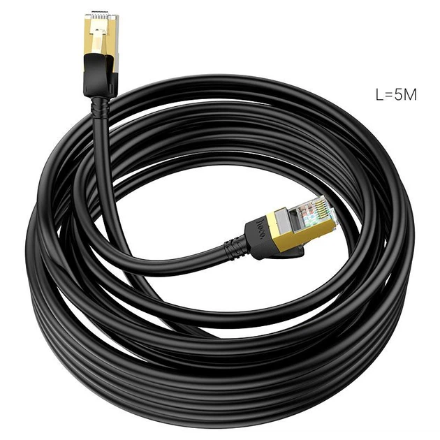 кабель HOCO US02 Level чиста мідь гигабитный ethernet кабель 1Gb 125Mb/s 5m. Черный - Фото 1 кабель HOCO US02 Level чиста мідь гигабитный ethernet кабель 1Gb 125Mb/s 5m. Черный - изображение 1