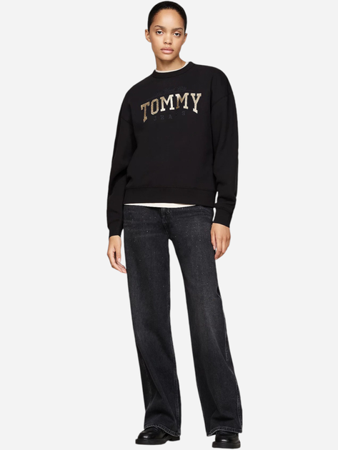 Світшот жіночий Tommy Hilfiger DW0DW19845-BDS L Чорний (8720637237250) - зображення 3