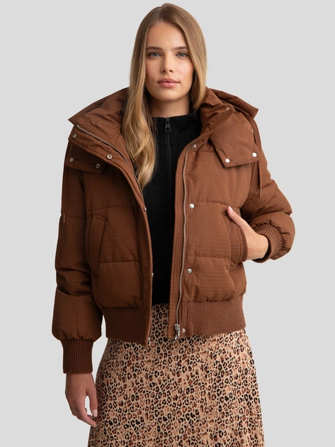 Kurtka zimowa damska krótka Big Star Cytylia 802 L Brązowa (5900714785123) - obraz 4