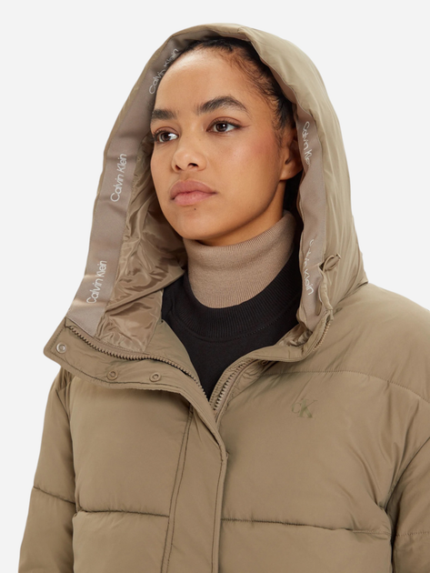 Куртка зимова жіноча Calvin Klein J20J224112-PAV M Світло-коричнева (8720639432479) - зображення 4