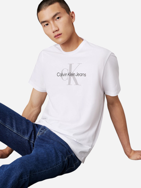 Koszulka męska bawełniana Calvin Klein 00040EM286-YAA M Biała (8720639846139) - obraz 4