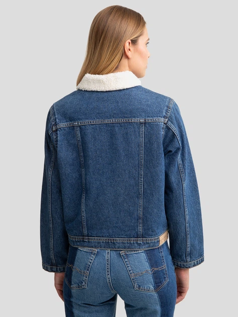 Kurtka jeansowa damska z futerkiem ocieplana Big Star Freya 768 M Granatowa (5900714787752) - obraz 2