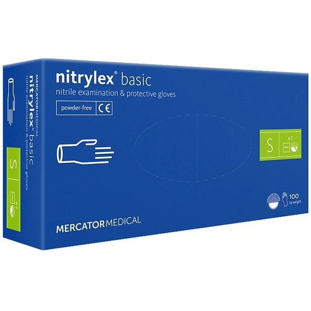 Перчатки нитриловые Nitrylex 100 шт S (2253) - изображение 1