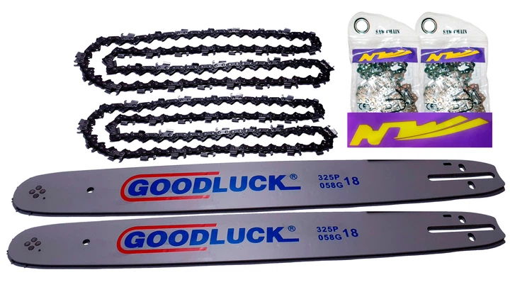 2 Шины и 2 цепи. Комплект GoodLuck - NZ на 45 размер, 72 звена, 36 режущих зуба - Фото 1 2 Шины и 2 цепи. Комплект GoodLuck - NZ на 45 размер, 72 звена, 36 режущих зуба - изображение 1