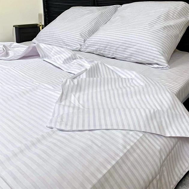 Комплект постельного белья полуторный MakSon Elegant White, страйп-сатин, 100% хлопок (012-1145210С) - Фото 1 Комплект постельного белья полуторный MakSon Elegant White, страйп-сатин, 100% хлопок (012-1145210С) - изображение 1