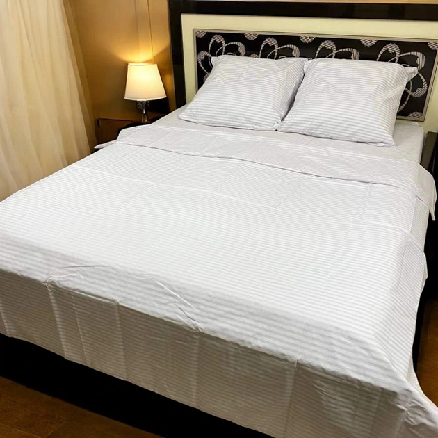 Комплект постельного белья Евро MakSon Elegant White, страйп-сатин, 100% хлопок (012-1200220С) - изображение 3