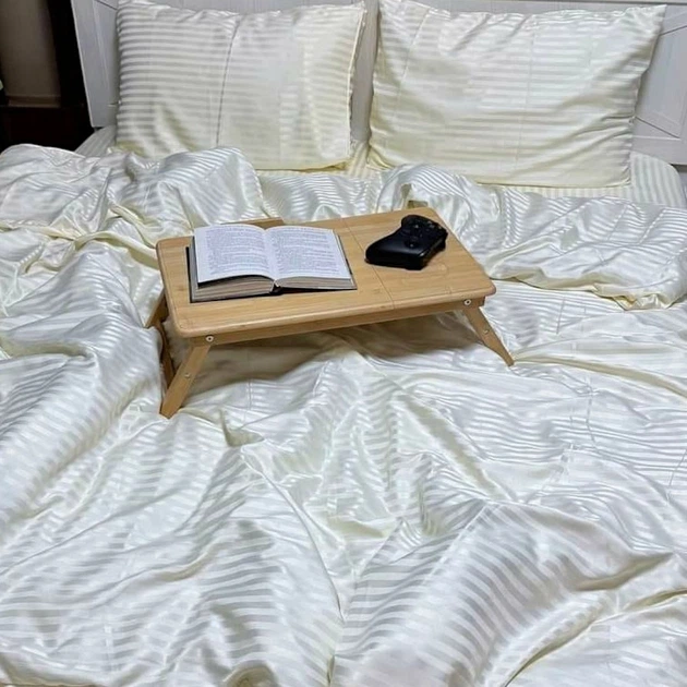 Комплект постельного белья Евро MakSon Elegant White, страйп-сатин, 100% хлопок (012-1200220С) - изображение 4