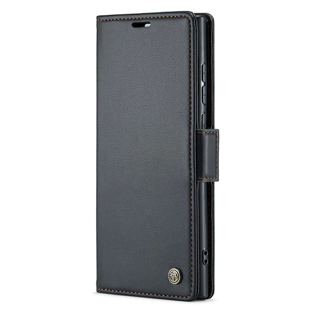 Кожаный чехол-книжка Retro Case для Samsung Galaxy S23 Ultra Черный (61121071) - Фото 2 Кожаный чехол-книжка Retro Case для Samsung Galaxy S23 Ultra Черный (61121071) - изображение 2
