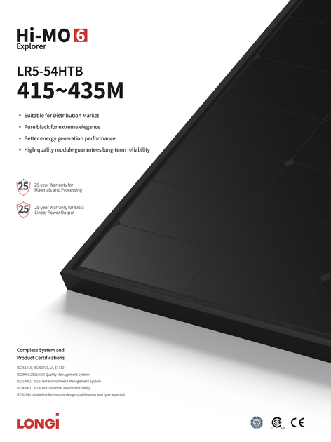 Сонячна батарея LONGI Solar LR5-54HTB-435M - зображення 3