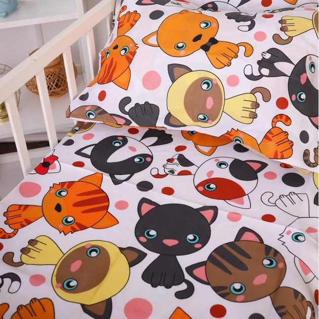 Акція на Простирадло MirSon полуторне 150x220 см Kids Time 20-0035 Colored kittens бязь від Rozetka