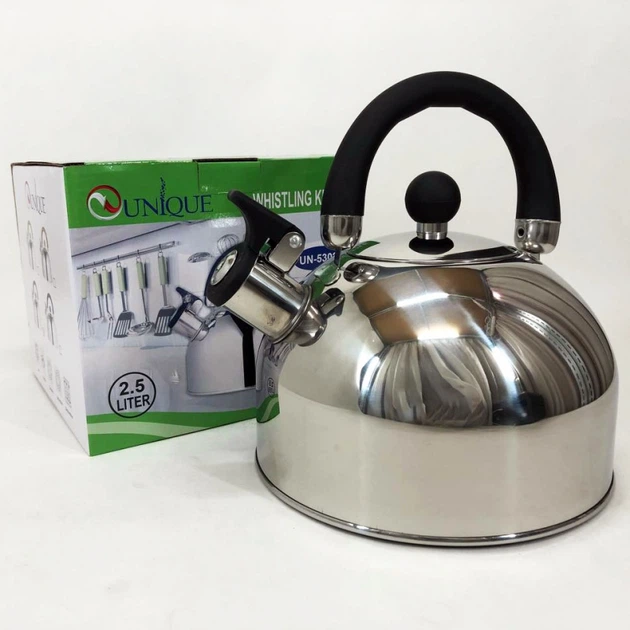 Чайник Unique UN-5302 black со свистком 2.5L - изображение 2