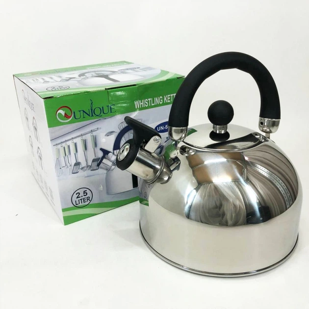 Чайник Unique UN-5302 black со свистком 2.5L - изображение 4