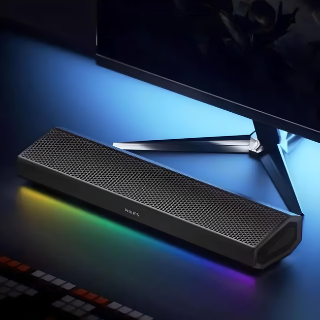 Беспроводная колонка PHILIPS SPA5109 с регулируемой RGB подсветкой, 1800 mAh, чёрная - Фото 6 Беспроводная колонка PHILIPS SPA5109 с регулируемой RGB подсветкой, 1800 mAh, чёрная - изображение 6