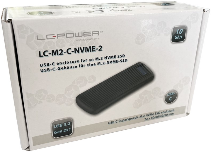 Зовнішня кишеня LC-Power LC-M2-C-NVME-2 M.2 NVMe SSD USB 3.2 Gen 2x1 Type-C Black - зображення 8