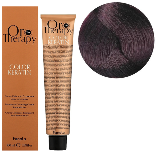 4.2 Крем-фарба Keratin Oro Puro Fanola 100 мл - Фото 1 4.2 Крем-фарба Keratin Oro Puro Fanola 100 мл - зображення 1