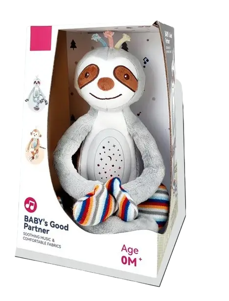 Нічник Лінивець Tongle Toys, мелодії, проєктор. Gray (140665) - зображення 2