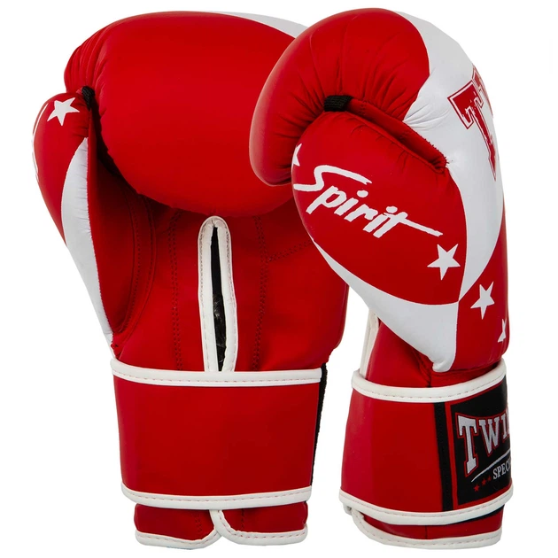 Перчатки боксерские на липучке Twins Spirit 9476 размер 14 унций Red-White - изображение 2