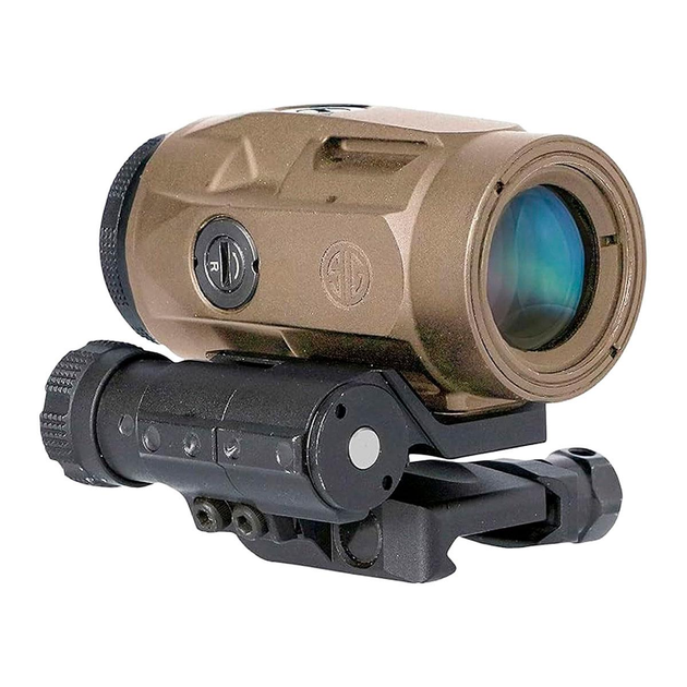 Збільшувач магніфер Sig Optics 3Х JULIET3-MICRO 3X22MM, PUSH-BUTTON MOUNT WITH SPACERS, FDE - зображення 2