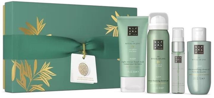 Набір Rituals The Ritual Of Jing Gift Set S Гель для душу 50 мл + Маска для рук 50 мл + Димка для тіла 20 мл + Олія для душу 75 мл (8719134184433) - зображення 1