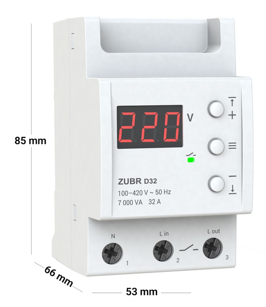 Реле напруги ZUBR D32 (32 А, 7 000 ВА) (4820120220418) - зображення 7