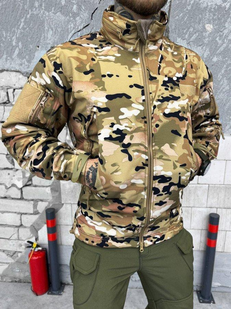 Тактична куртка Soft Shell із флісовою підкладкою Multicam XXL - зображення 1