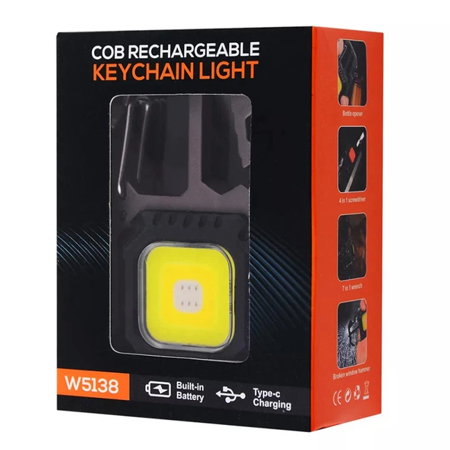 Акумуляторний LED ліхтарик W5138 з Type-C (7 режимів, карабін, викрутки) 37923 - зображення 2